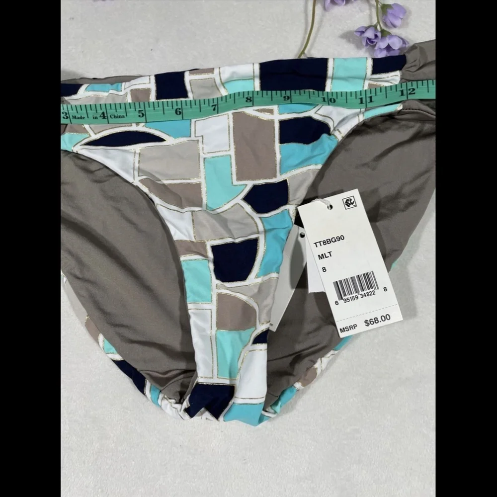 NEW $68 Trina‎ Turk Disco Deco Reversible Bikini Bottoms [SZ 8 ]